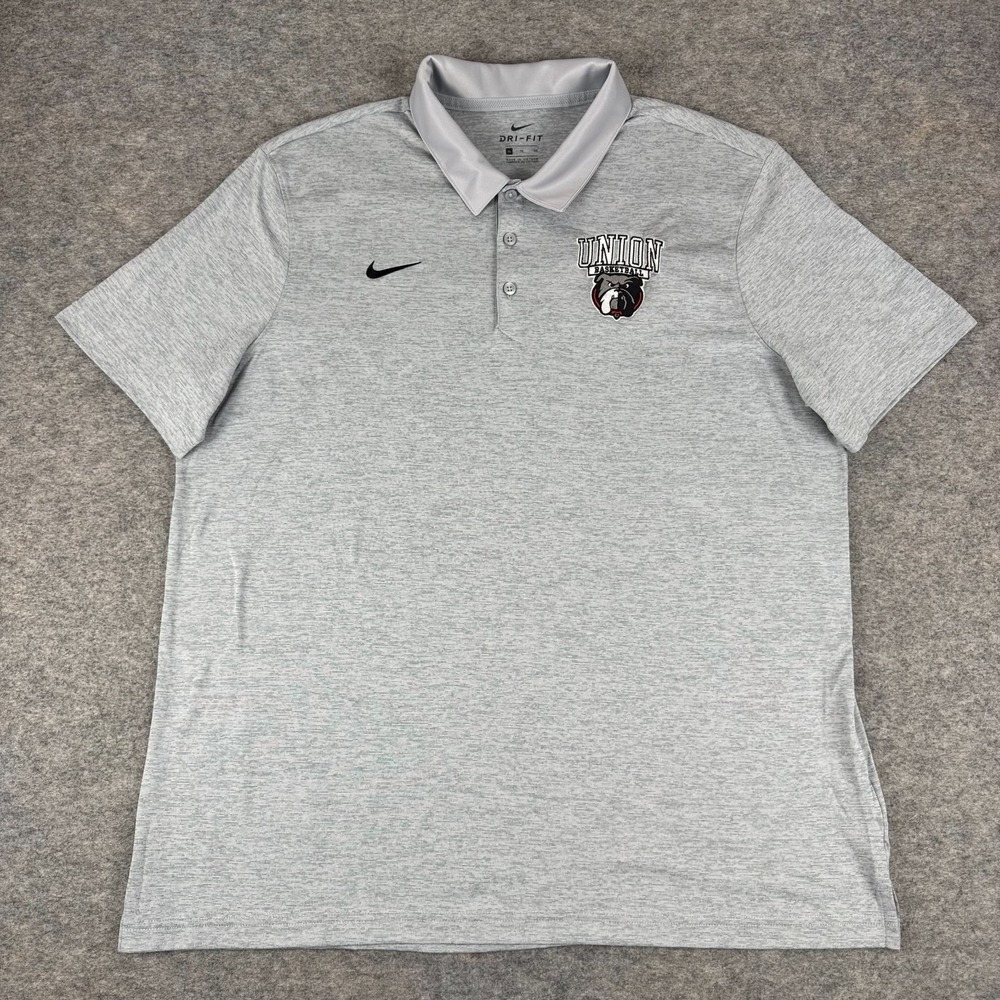 Nike Dri Fit Union University Bulldogs Basketball Polo Shirt Gray Mens XL